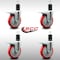 Service Caster 5'' SS Red Poly Swivel 1-5/8'' Expanding Stem Caster Set Total Lock Brake, 4PK SCC-SSEXTTL20S514-PPUB-RED-158-4 - alternate 2